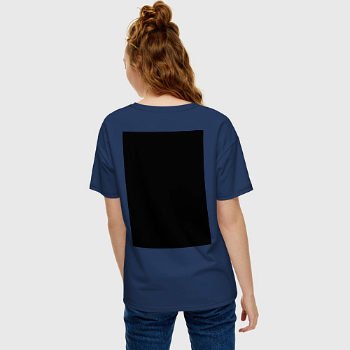 Женская футболка оверсайз TOP: BLURRYFACE / Тёмно-синий – фото 4