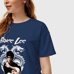 Футболка оверсайз женская Bruce Lee dragons, цвет: тёмно-синий — фото 2