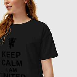 Футболка оверсайз женская Keep Calm & United fan, цвет: черный — фото 2