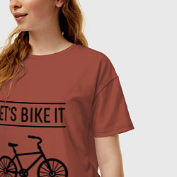 Футболка оверсайз женская Lets bike it, цвет: кирпичный — фото 2