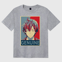 Женская футболка оверсайз Хачиман Хикигая