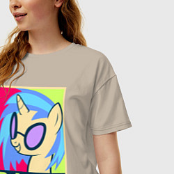 Футболка оверсайз женская DJ Pon-3 RAVE, цвет: миндальный — фото 2