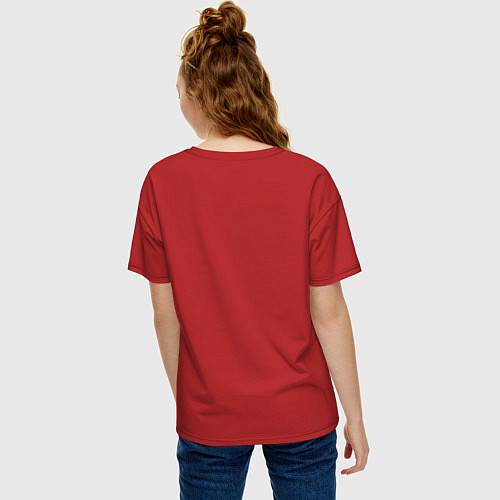 Женская футболка оверсайз Keep Calm & Forza Milan / Красный – фото 4