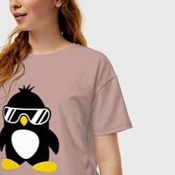 Футболка оверсайз женская SWAG Penguin, цвет: пыльно-розовый — фото 2