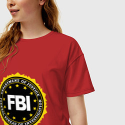 Футболка оверсайз женская FBI Departament, цвет: красный — фото 2
