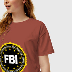 Футболка оверсайз женская FBI Departament, цвет: кирпичный — фото 2