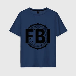 Футболка оверсайз женская FBI Agency, цвет: тёмно-синий