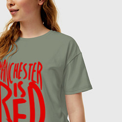 Футболка оверсайз женская Manchester is Red, цвет: авокадо — фото 2