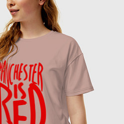 Футболка оверсайз женская Manchester is Red, цвет: пыльно-розовый — фото 2