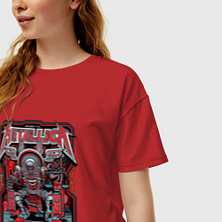Футболка оверсайз женская Metallica: Robot Style, цвет: красный — фото 2