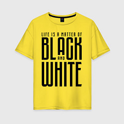 Футболка оверсайз женская Juventus: Black & White, цвет: желтый