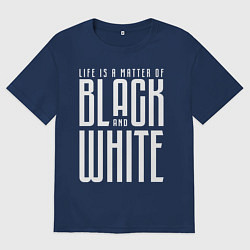 Футболка оверсайз женская Juventus: Black & White, цвет: тёмно-синий