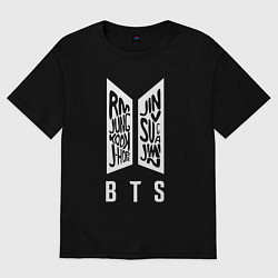 Футболка оверсайз женская BTS Band, цвет: черный