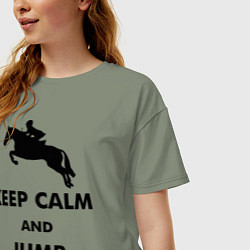 Футболка оверсайз женская Keep Calm & Jump On, цвет: авокадо — фото 2