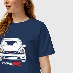 Футболка оверсайз женская Honda Civic: Type R, цвет: тёмно-синий — фото 2