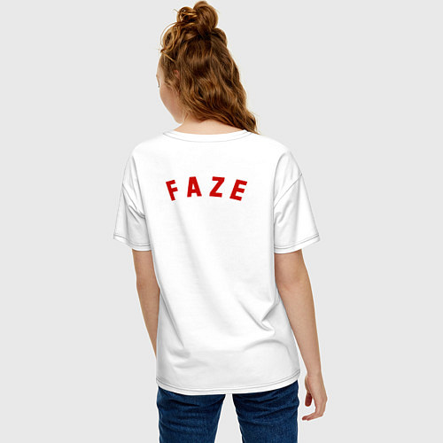 Женская футболка оверсайз FAZE CLAN / Белый – фото 4