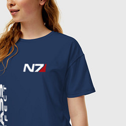 Футболка оверсайз женская MASS EFFECT N7, цвет: тёмно-синий — фото 2