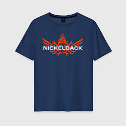 Футболка оверсайз женская Nickelback, цвет: тёмно-синий