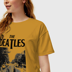 Футболка оверсайз женская The Beatles: Mono Abbey Road, цвет: горчичный — фото 2