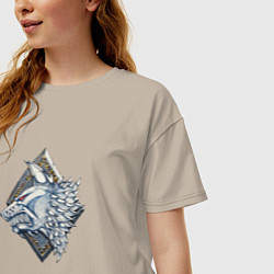 Футболка оверсайз женская Space Wolves, цвет: миндальный — фото 2