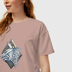 Футболка оверсайз женская Space Wolves, цвет: пыльно-розовый — фото 2