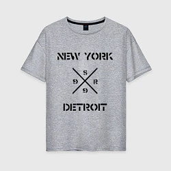 Женская футболка оверсайз NY Detroit