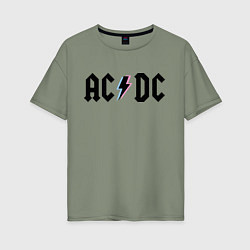 Футболка оверсайз женская AC/DC, цвет: авокадо