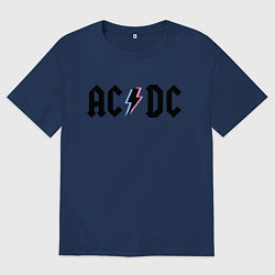 Футболка оверсайз женская AC/DC, цвет: тёмно-синий