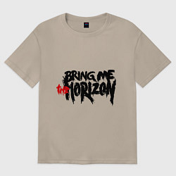 Футболка оверсайз женская Bring me the horizon, цвет: миндальный