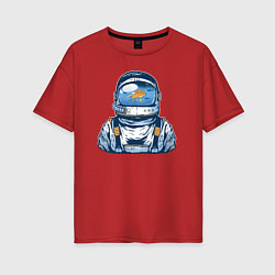 Женская футболка оверсайз Космонавт-аквариум