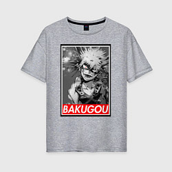 Женская футболка оверсайз BAKUGOU monochrome