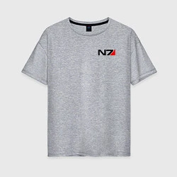 Женская футболка оверсайз Mass Effect N7