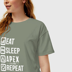 Футболка оверсайз женская Eat, Sleep, Apex, Repeat, цвет: авокадо — фото 2