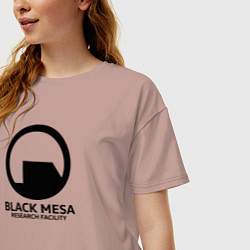 Футболка оверсайз женская Black Mesa: Research Facility, цвет: пыльно-розовый — фото 2