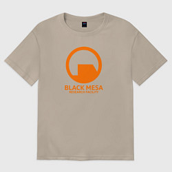 Футболка оверсайз женская Black Mesa: Research Facility, цвет: миндальный