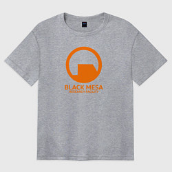 Футболка оверсайз женская Black Mesa: Research Facility, цвет: меланж