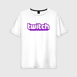 Футболка оверсайз женская Twitch Logo, цвет: белый