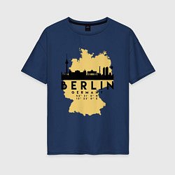 Футболка оверсайз женская Берлин - Германия, цвет: тёмно-синий