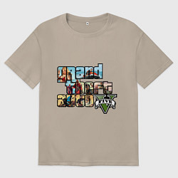 Футболка оверсайз женская GTA 5 Stories, цвет: миндальный