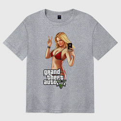 Футболка оверсайз женская GTA V: Selfie, цвет: меланж