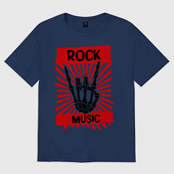 Женская футболка оверсайз Rock music: bones