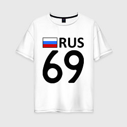 Футболка оверсайз женская RUS 69, цвет: белый