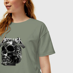 Футболка оверсайз женская Metallica - metal skull, цвет: авокадо — фото 2