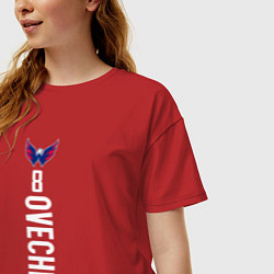 Футболка оверсайз женская Washington Capitals: Alexander Ovechkin, цвет: красный — фото 2