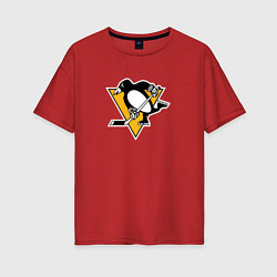 Футболка оверсайз женская Pittsburgh Penguins: Evgeni Malkin, цвет: красный