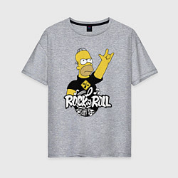 Футболка оверсайз женская Rock n Roll, цвет: меланж