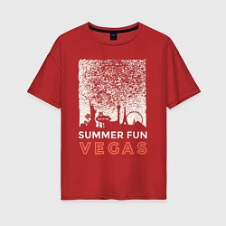 Футболка оверсайз женская Summer Fun Vegas, цвет: красный