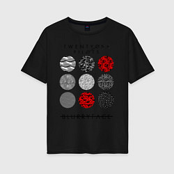 Футболка оверсайз женская TOP: Blurryface, цвет: черный