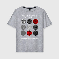Футболка оверсайз женская TOP: Blurryface, цвет: меланж
