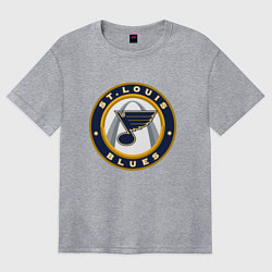 Футболка оверсайз женская St Louis Blues, цвет: меланж